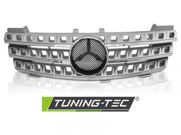 Upgrade Sportgrill / Kühlergrill für Mercedes Benz ML W164 05-08 silber/chrom